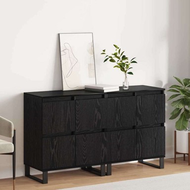 Komode, 120x35x70 cm, 2 pcs, konstruirano drvo, crni hrast