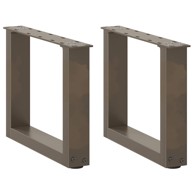 Noge za stolić U-oblika 2 kom Prirodni čelik 40x(30-31)cm čelik