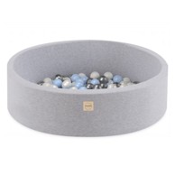 PLUSH NEST Bazen s 200 loptica, 90x30 cm, svijetlo sivi