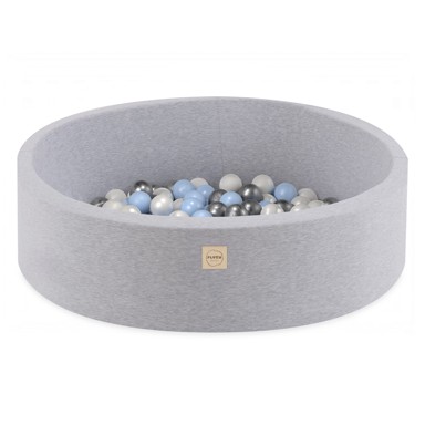 PLUSH NEST Bazen s 200 loptica, 90x30 cm, svijetlo sivi