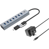 CONCEPTRONIC USB hub s 7 priključaka USB-A 3.0/-C 7x A 3.0, crna