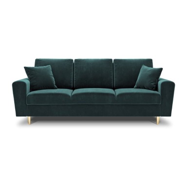 COSMOPOLITAN DESIGN Petrolej zelena baršunasti sklopiva/s prostorom za odlaganje sofa 235 cm Kyoto, 235x100x88 cm