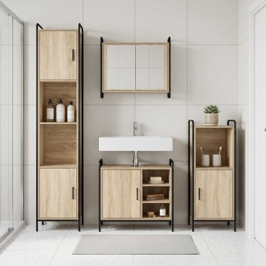 Set kupaonskih ormarića 4 kom. 40 x 36 x 181 cm, sonoma hrast