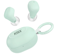 KSIX Slušalice Neutron, bežične, USB-C, karabiner, baterija 4h+16h, zelene