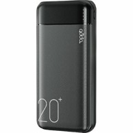 ADDA Powerbank prijenosni punjač Fusion, 20000mAh, Micro USB i Type-C ulazi, 2xUSB-A izlazi, 12W, crni