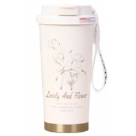 LIVEFY Termo šalica Lovely Flower, 550 ml, bež