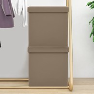 Taburei za pohranu 2 kom, boja cappuccina PVC