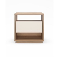 MARCKERIC Krem/u prirodnoj boji noćni ormarić u dekoru hrasta Dennis