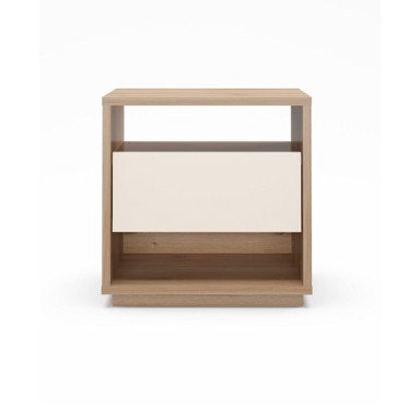 MARCKERIC Krem/u prirodnoj boji noćni ormarić u dekoru hrasta Dennis