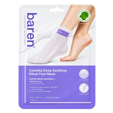 BAREN Centella Deep Soothing Ritual Foot Mask, Umirujuća maska za stopala 1 kom / 18 ml