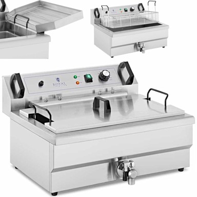 ROYAL CATERING Friteza za krafne, ribu i pomfrit s ocjeđivačem, 3000 W, 16 l, 230 V