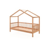 VIPACK Dječji krevet od punog hrasta u obliku kućice 90x200 cm u prirodnoj boji Forrest