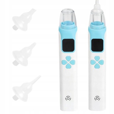 VERKGROUP Električni punjivi nazalni aspirator za djecu, 400 mAh, USB, 4 plave mlaznice