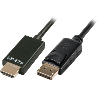 LINDY DisplayPort na HDMI kabel, 2 m, crni