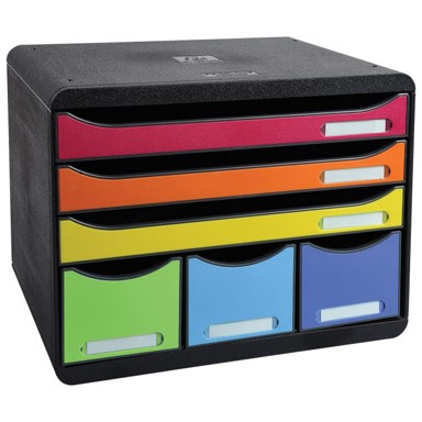 EXACOMPTA Kutija 306798D s 6 ladica iderama, crna