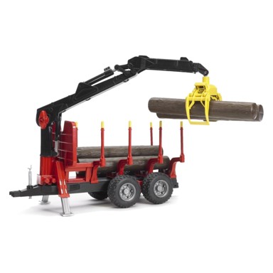 BRUDER Utovarna prikolica, s 4 debla, 43 cm