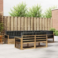 Set vanjskih sofa s jastukom, 7 pcs, poliester, bijela i antracit