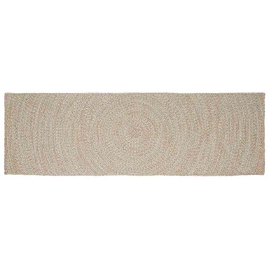 Tepih, dimenzije 80 × 250 cm, juta, prirodna i bijela