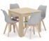 Set stol i stolice, 80 x 80 cm, 4 stolice MARK, siva