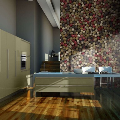 Foto tapeta Mosaic of colored pepper 400x309