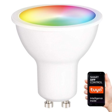 LED Žarulja GU10 Smart Tuya, 5W, Wi-Fi, RGB, CCT, prigušiva