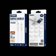 JELLICO Podatkovni kabel za punjenje B29 USB-C na Lightning 1 m 30 W, bijeli