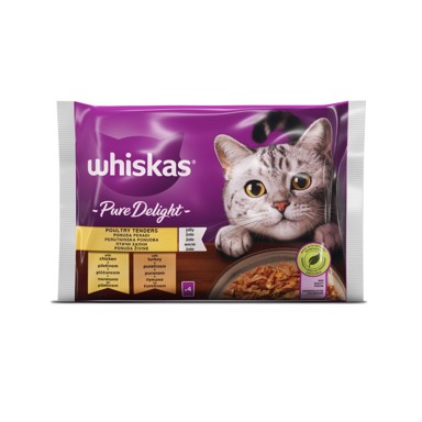 WHISKAS Pure Delight izbor peradi u želeu 4 x 85 g