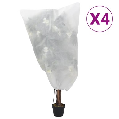 Navlaka za biljke s vezicom, flis, 4 kom, 70 g/m², 0,8x1 m