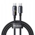 MCDODO Kabel USB-C na USB-C, 1 m, 100 W, LED, crni
