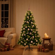 Umjetno božićno drvce s kuglicama, 120 cm, 150 LED lampica, metalni okvir