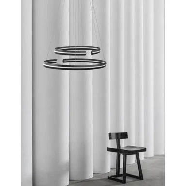 NOVA LUCE Visilica Torrente NL9392011, LED 55 W, 3000 K, 2475 lm, dimabilna, IP20, crna