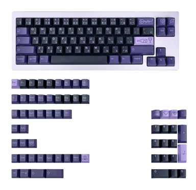 NIKCORP Kapice za tipke Keycaps set 129 komada, PBT, Cherry profil, ljubičaste