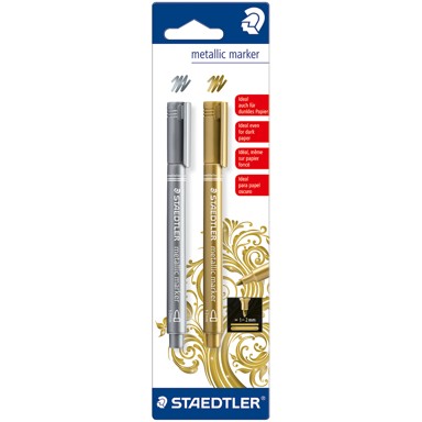 STAEDTLER Marker 1-2mm, metallic 8323-S BK2 B
