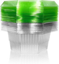 NIKCORP Ovratnici protiv puževa, PET prstenovi za salatu, višekratni, Ø 24 cm, prozirni, 20 kom