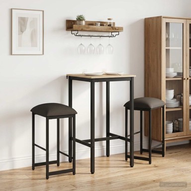 Barska stolica 2 kom 40 x 32 x 74 cm, tamnosiva