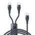 YESIDO Kabel CA88, tip C do 2 x tip C, 100 W, 480 Mbps, 140 cm, crni