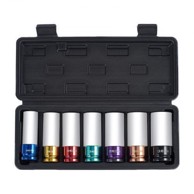 VEVOR Set udarnih nasadnih ključeva za matice 7 komada 285x115x50 mm, crni