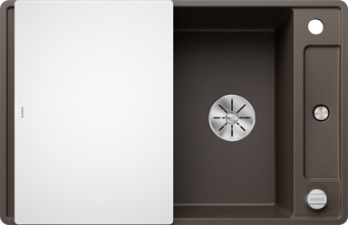 BLANCO Sudoper AXIA III 45 S-F InFino SILGRANIT daska staklo, s dalj.upr. - kava