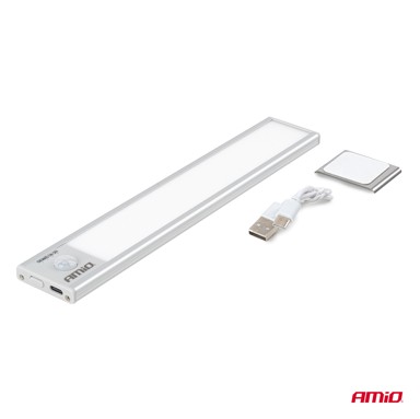 AMIO Bežična LED svjetiljka s PIR senzorom pokreta, 1,2 W, 1000 mAh, 23 cm