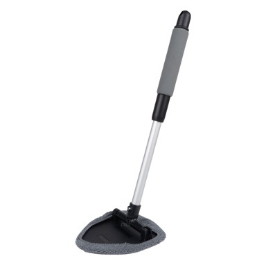 AMIO Perač stakla i ogledala od mikrofibre na teleskopskoj dršci, trokutasti oblik, 34–48 cm