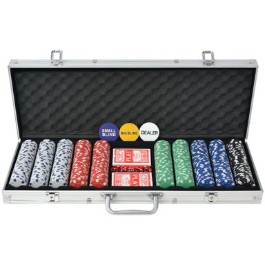 Set za poker, 500 žetona, aluminij