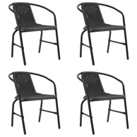 Vrtne stolice 4 kom od plastičnog ratana i čelika 110 kg