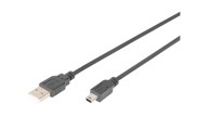 DIGITUS Kabel USB A-B mini, crni, 1.8 m, dvostruki oklop