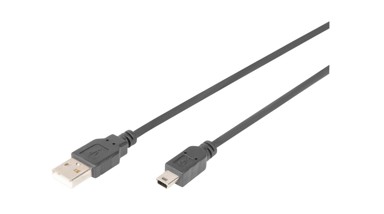 DIGITUS Kabel USB A-B mini, crni, 1.8 m, dvostruki oklop