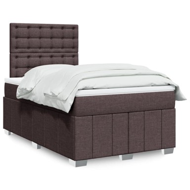 Krevet Box Spring s madracem, 120 x 190 cm, od tkanine, tamnosmeđi