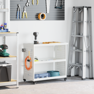 Količar za alate s policom s kotačem s pohranom 75x35x73 cm, bijeli