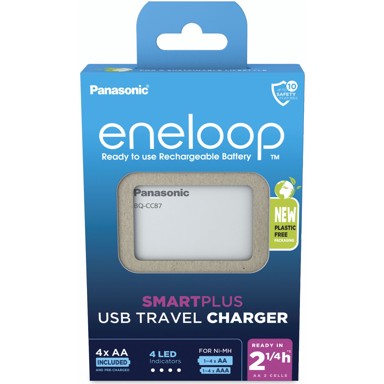 PANASONIC Punjač baterija Eneloop Smart Plus USB Travel BQ-CC87 4xAA K-KJ87MCD40