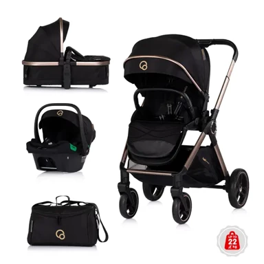 CHIPOLINO Kolica Euphoria 3u1, noir