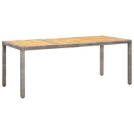 Vrtni stol, 190 x 90 x 75 cm, bagremovo drvo i poliratan, crni