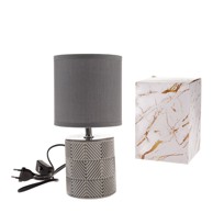 DAKLS Siva stolna lampa s tekstilnim sjenilom (visina 27 cm) 